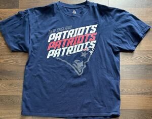 2014 New England Patriots Schedule T-Shirt | Majestic Navy Blue Men's 2XL 9.5/10